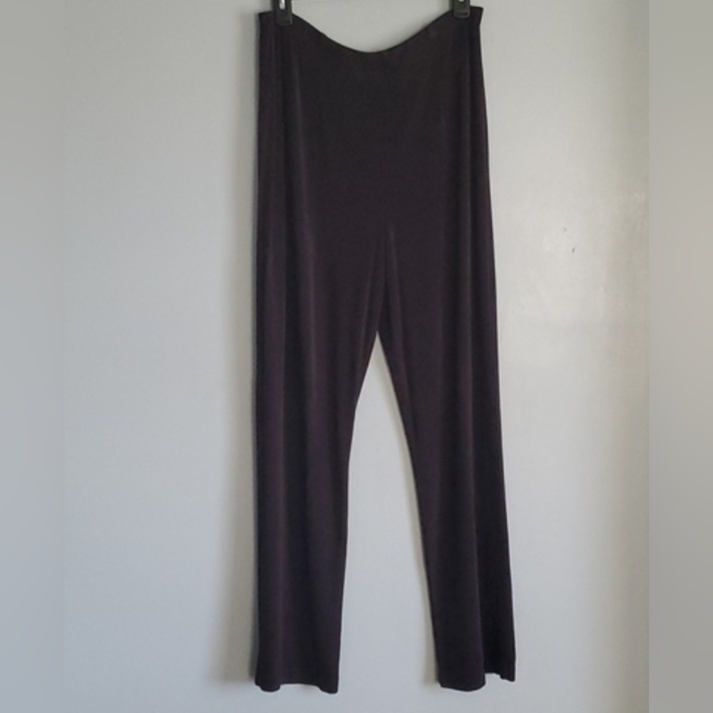 Chicos Travelers Brown Wide Leg Pull On Pants